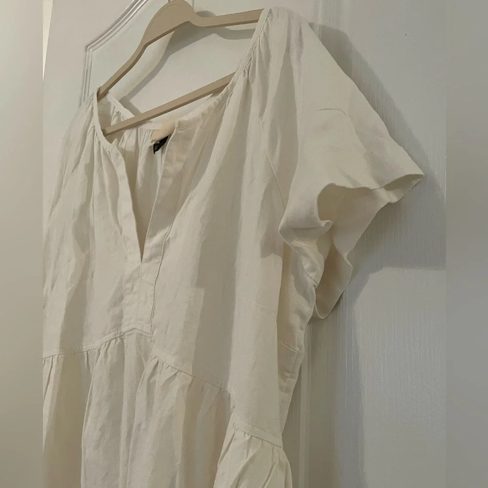 White Line Popover Dress - Picture 2 of 12
